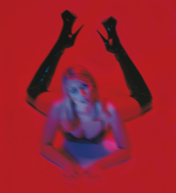 thigh high boots, red light