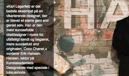 Erik Hansen-Hansen in Jyllands-posten March 2015 on Karl Lagerfeld